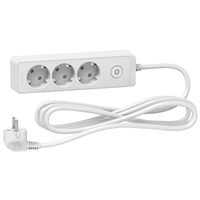 Prelungitor electric, 3 prize si intrerupator, cablu 3 metri, Schneider Electric ST9433W