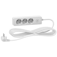 Prelungitor electric, 3 prize si intrerupator, cablu 5 metri, Schneider Electric ST9435W