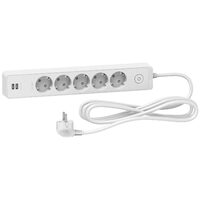 Prelungitor electric, 5 prize + 2 USB si intrerupator, cablu 3 metri, Schneider Electric ST945U3W