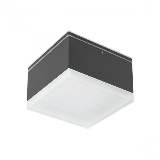 Plafoniera exterior gri patrata IP54 LED 9W/882lm/3000K, Akron 90109 Redo