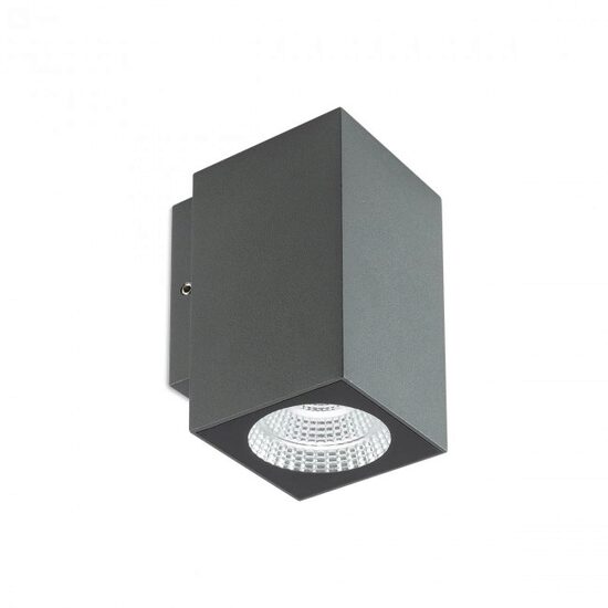 Aplica exterior gri dispersor sticla IP65 LED 3W/360lm/3000K, Quad 90085 Redo