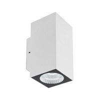 Aplica exterior alba dispersor sticla IP65 LED 6W/660lm/3000K, Quad 90087 Redo