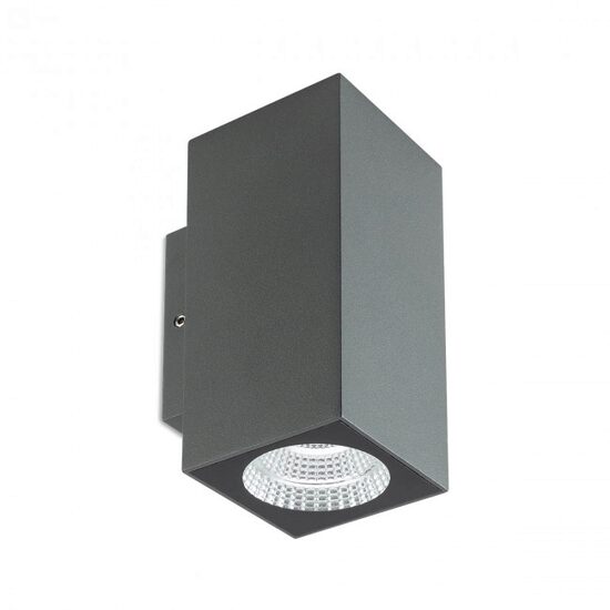Aplica exterior gri dispersor sticla IP65 LED 6W/660lm/3000K, Quad 90088 Redo
