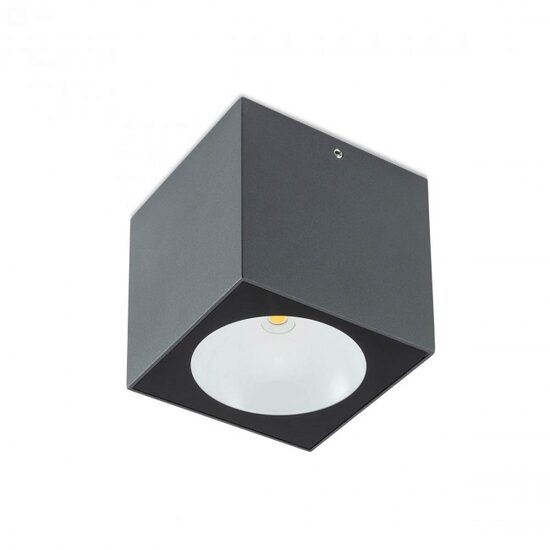 Plafoniera exterior gri dispersor sticla IP65 LED 6W/660lm/3000K, Teko 90104 Redo