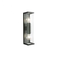 Aplica exterior neagra abajur sticla IP54 2xE27/15W, Vitra 9105 Redo