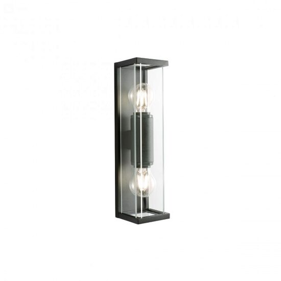 Aplica exterior neagra abajur sticla IP54 2xE27/15W, Vitra 9105 Redo