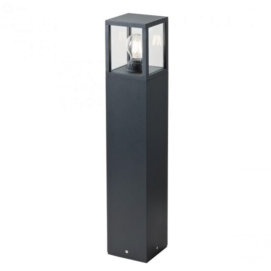 Stalp exterior negru abajur sticla IP54 1xE27/15W, Vitra 9110 Redo