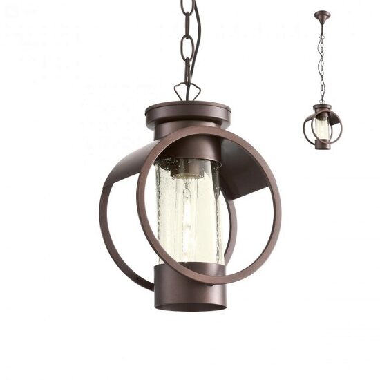 Lustra exterioara maro dispersor sticla IP23 1xE27/42W, Compass 9572 Redo