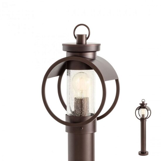 Stalp exterior maro dispersor sticla IP23 1xE27/42W, Compass 9573 Redo