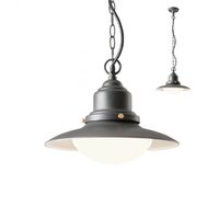 Lustra clasica exterior gri abajur sticla IP44 1xE27/42W, Elio 90094 Redo