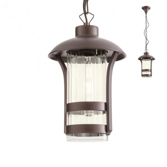 Lustra clasica exterior maro abajur sticla 1xE27/42W, Norge 9575 Redo