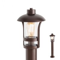 Stalp clasic exterior maro abajur sticla 1xE27/42W, Norge 9576 Redo