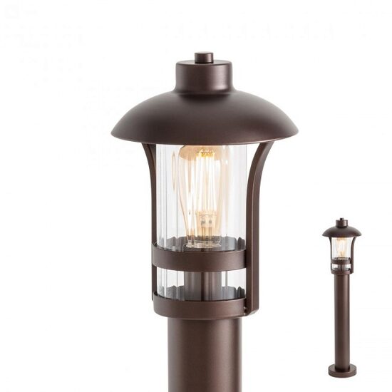 Stalp clasic exterior maro abajur sticla 1xE27/42W, Norge 9576 Redo